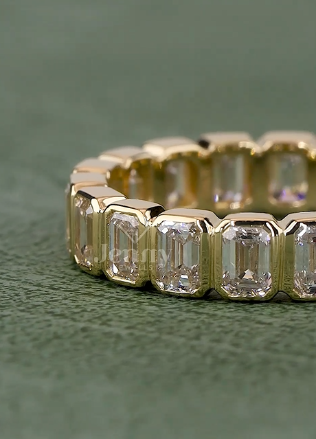 Eterna Vault 2.70 Carat Emerald Cut Diamond Eternity Band | Jenny Jewells - JENNY JEWELLS