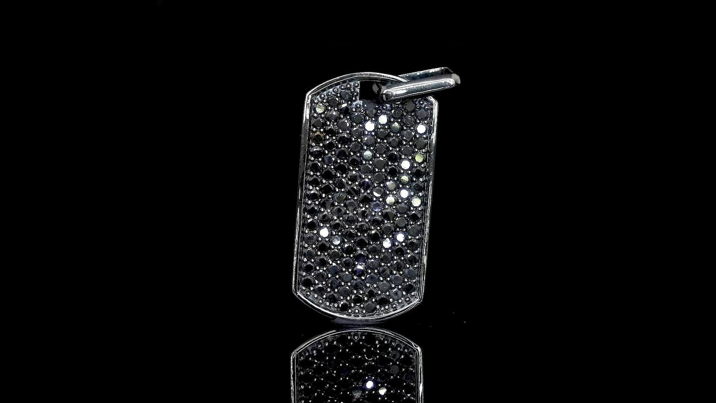Black diamond pendant featuring 126 black lab-grown diamonds totaling 1.30 carats, available in 14KT and 18KT white, yellow, and rose gold – Jenny Jewells