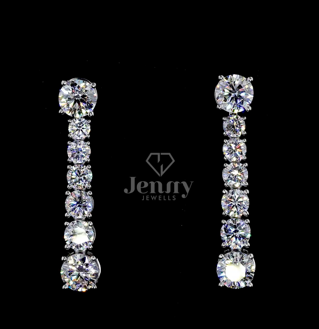 Celestia Bloom 7.16 Carat IGI Certified Diamond Drop Earrings | Jenny Jewells - JENNY JEWELLS