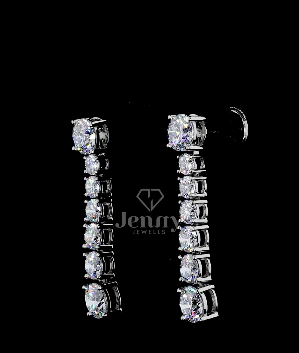 Celestia Bloom 7.16 Carat IGI Certified Diamond Drop Earrings | Jenny Jewells - JENNY JEWELLS