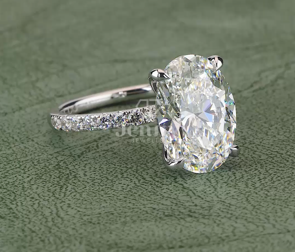 Aurora Grace 5.14 Carat IGI Certified Oval Diamond Engagement Ring | Jenny Jewells - JENNY JEWELLS