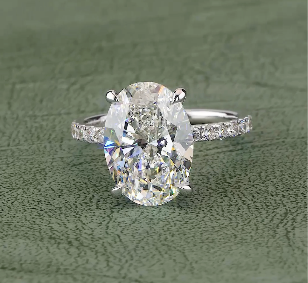 Aurora Grace 5.14 Carat IGI Certified Oval Diamond Engagement Ring | Jenny Jewells - JENNY JEWELLS