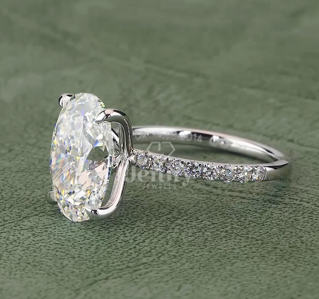 Aurora Grace 5.14 Carat IGI Certified Oval Diamond Engagement Ring | Jenny Jewells - JENNY JEWELLS
