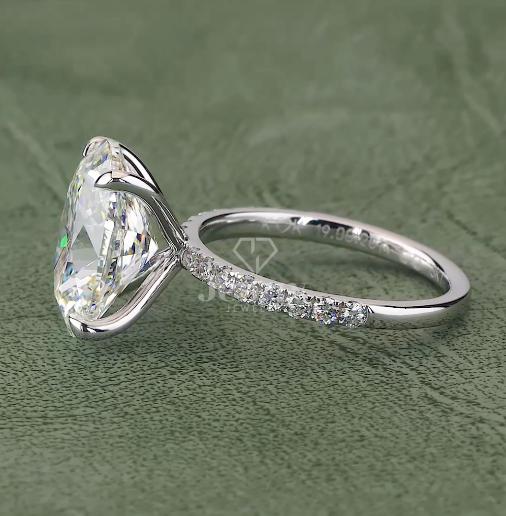 Aurora Grace 5.14 Carat IGI Certified Oval Diamond Engagement Ring | Jenny Jewells - JENNY JEWELLS