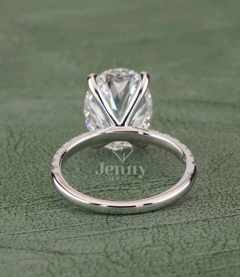 Aurora Grace 5.14 Carat IGI Certified Oval Diamond Engagement Ring | Jenny Jewells - JENNY JEWELLS