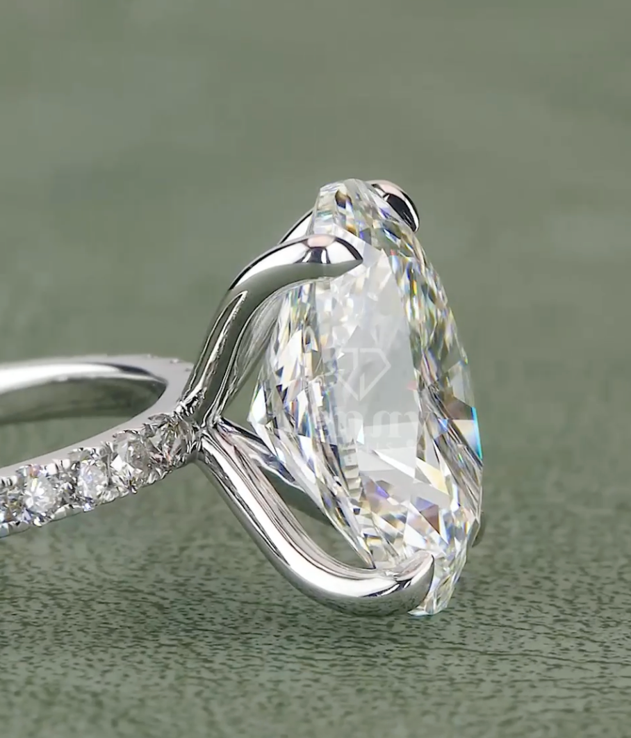 Aurora Grace 5.14 Carat IGI Certified Oval Diamond Engagement Ring | Jenny Jewells - JENNY JEWELLS