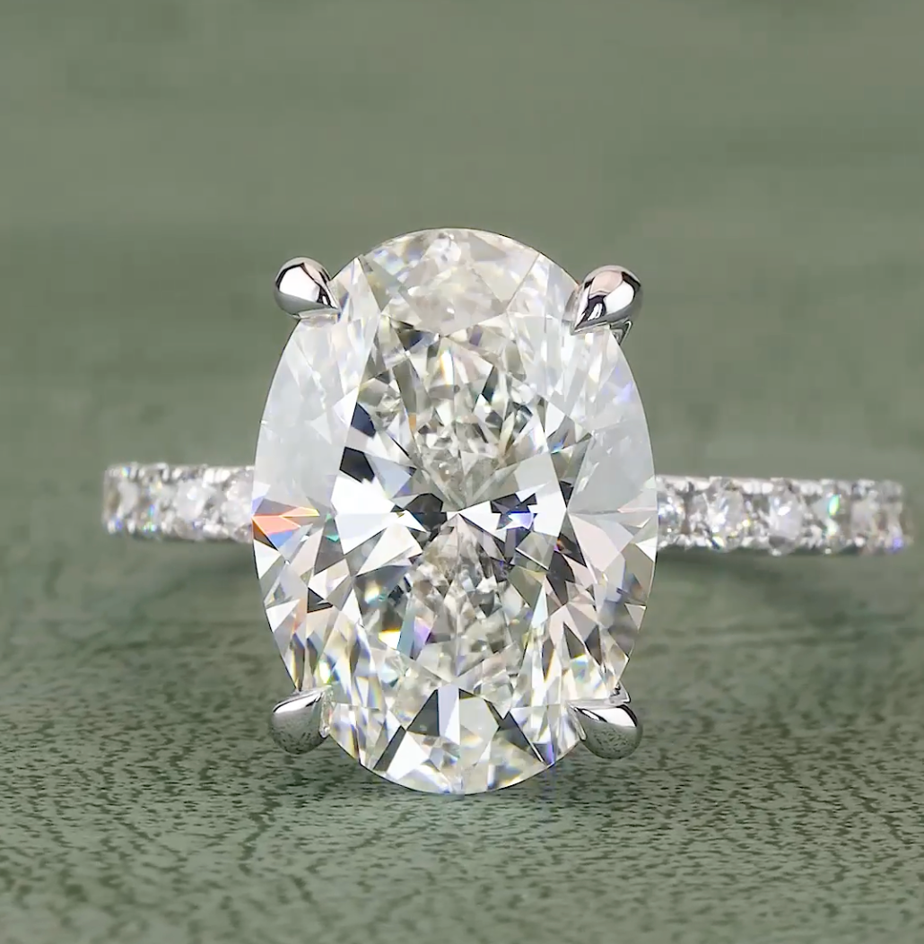 Aurora Grace 5.14 Carat IGI Certified Oval Diamond Engagement Ring | Jenny Jewells - JENNY JEWELLS