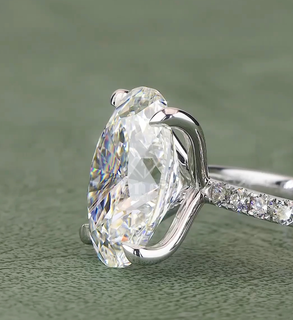 Aurora Grace 5.14 Carat IGI Certified Oval Diamond Engagement Ring | Jenny Jewells - JENNY JEWELLS