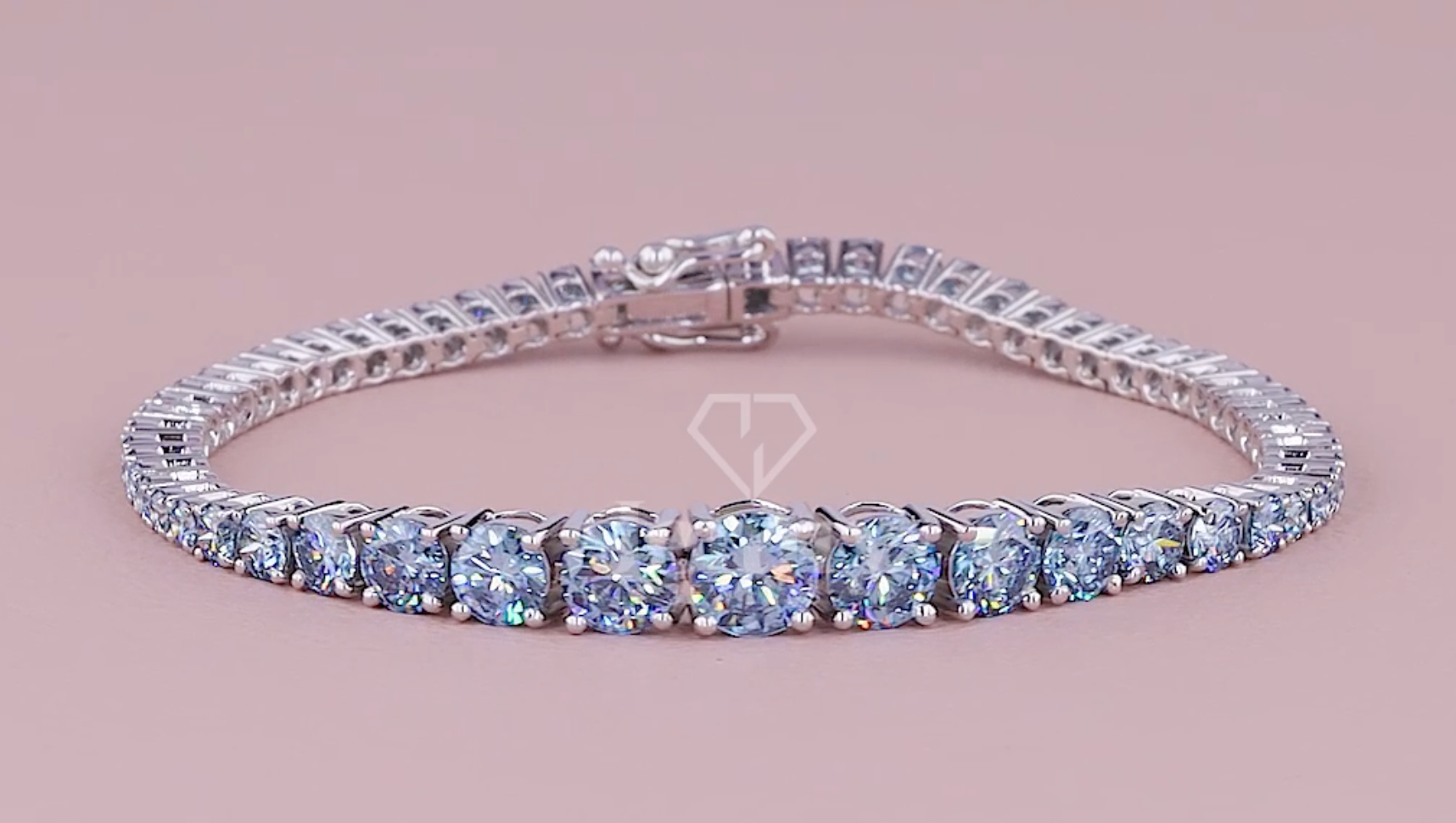 Azure Grace 7.50 Carat Graduated Fancy Vivid Blue Diamond Bracelet | Jenny Jewells - JENNY JEWELLS