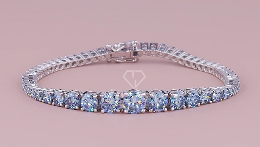 Azure Grace 7.50 Carat Graduated Fancy Vivid Blue Diamond Bracelet | Jenny Jewells - JENNY JEWELLS