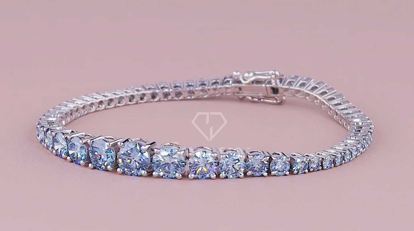 Azure Grace 7.50 Carat Graduated Fancy Vivid Blue Diamond Bracelet | Jenny Jewells - JENNY JEWELLS