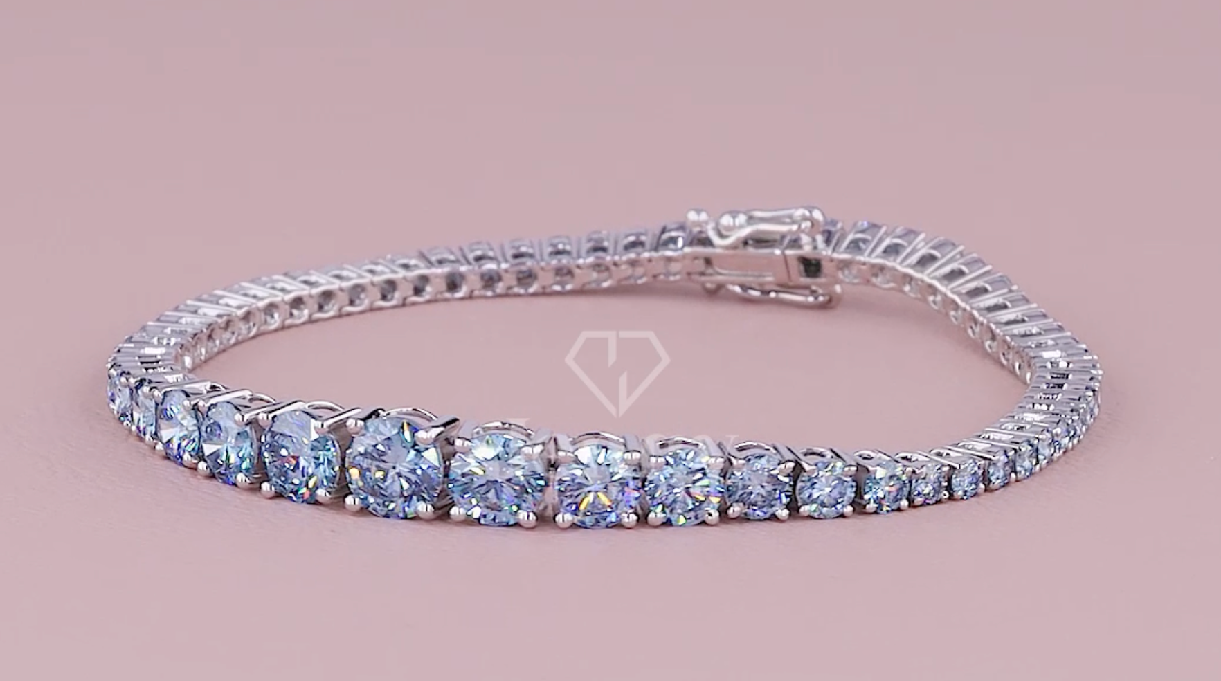 Azure Grace 7.50 Carat Graduated Fancy Vivid Blue Diamond Bracelet | Jenny Jewells - JENNY JEWELLS