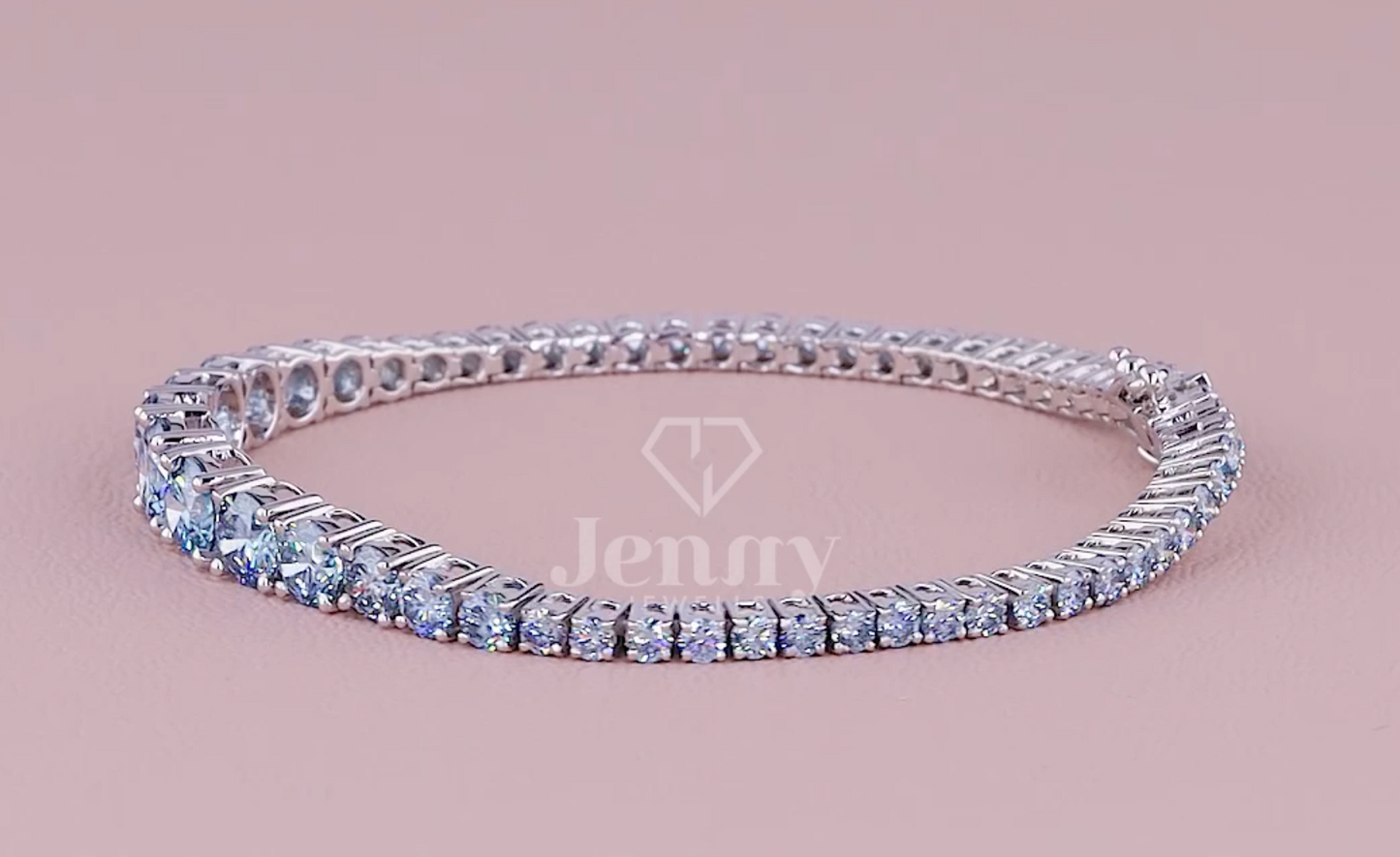 Azure Grace 7.50 Carat Graduated Fancy Vivid Blue Diamond Bracelet | Jenny Jewells - JENNY JEWELLS