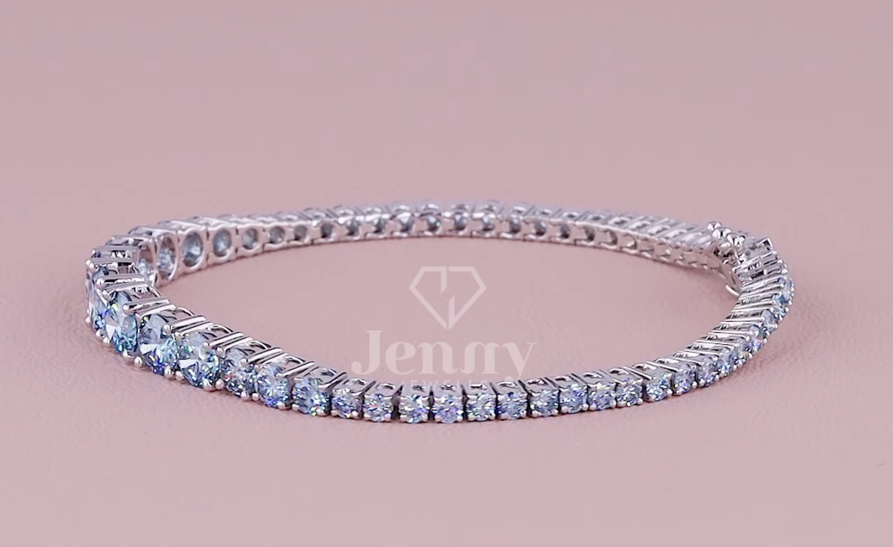 Azure Grace 7.50 Carat Graduated Fancy Vivid Blue Diamond Bracelet | Jenny Jewells - JENNY JEWELLS