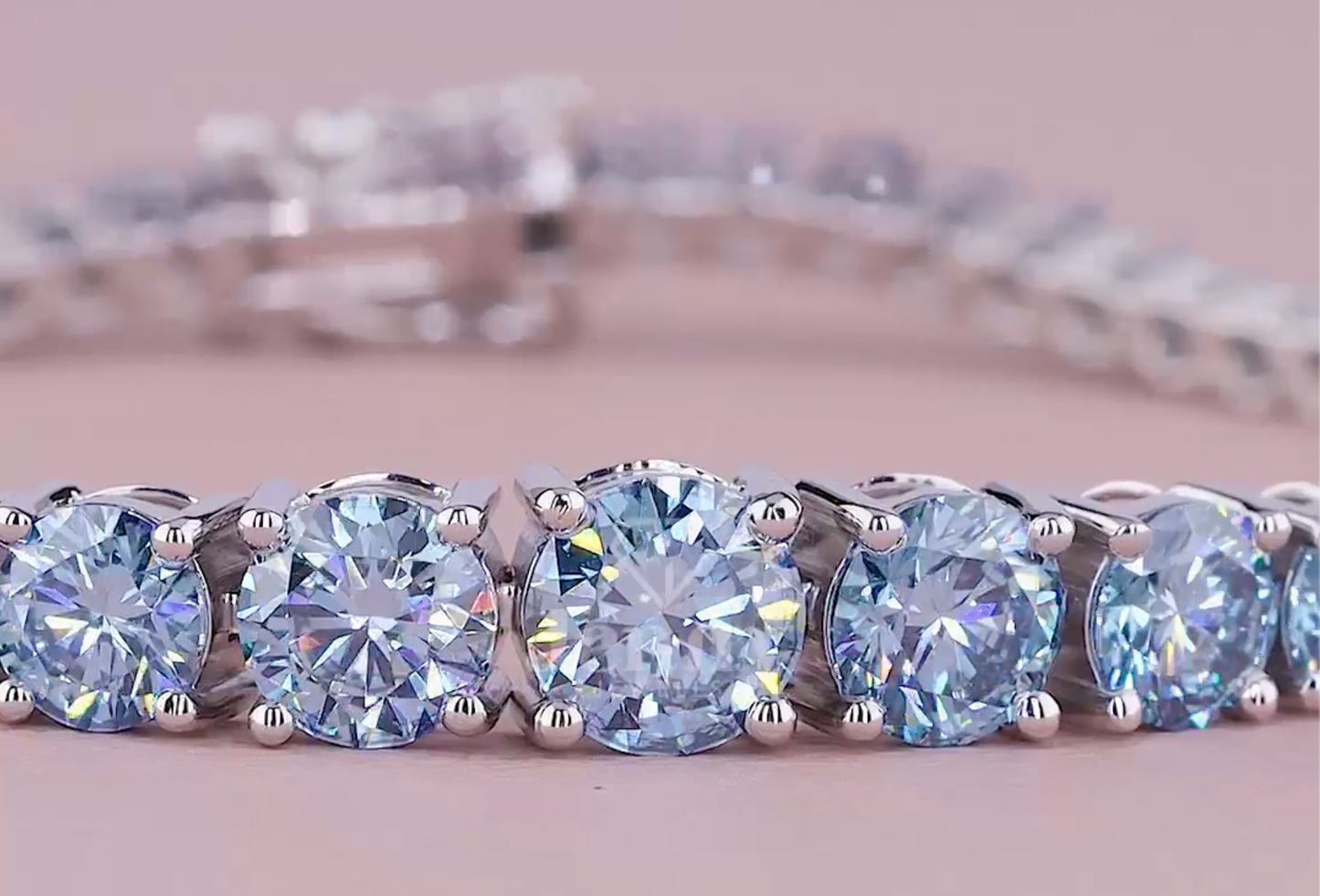Azure Grace 7.50 Carat Graduated Fancy Vivid Blue Diamond Bracelet | Jenny Jewells - JENNY JEWELLS