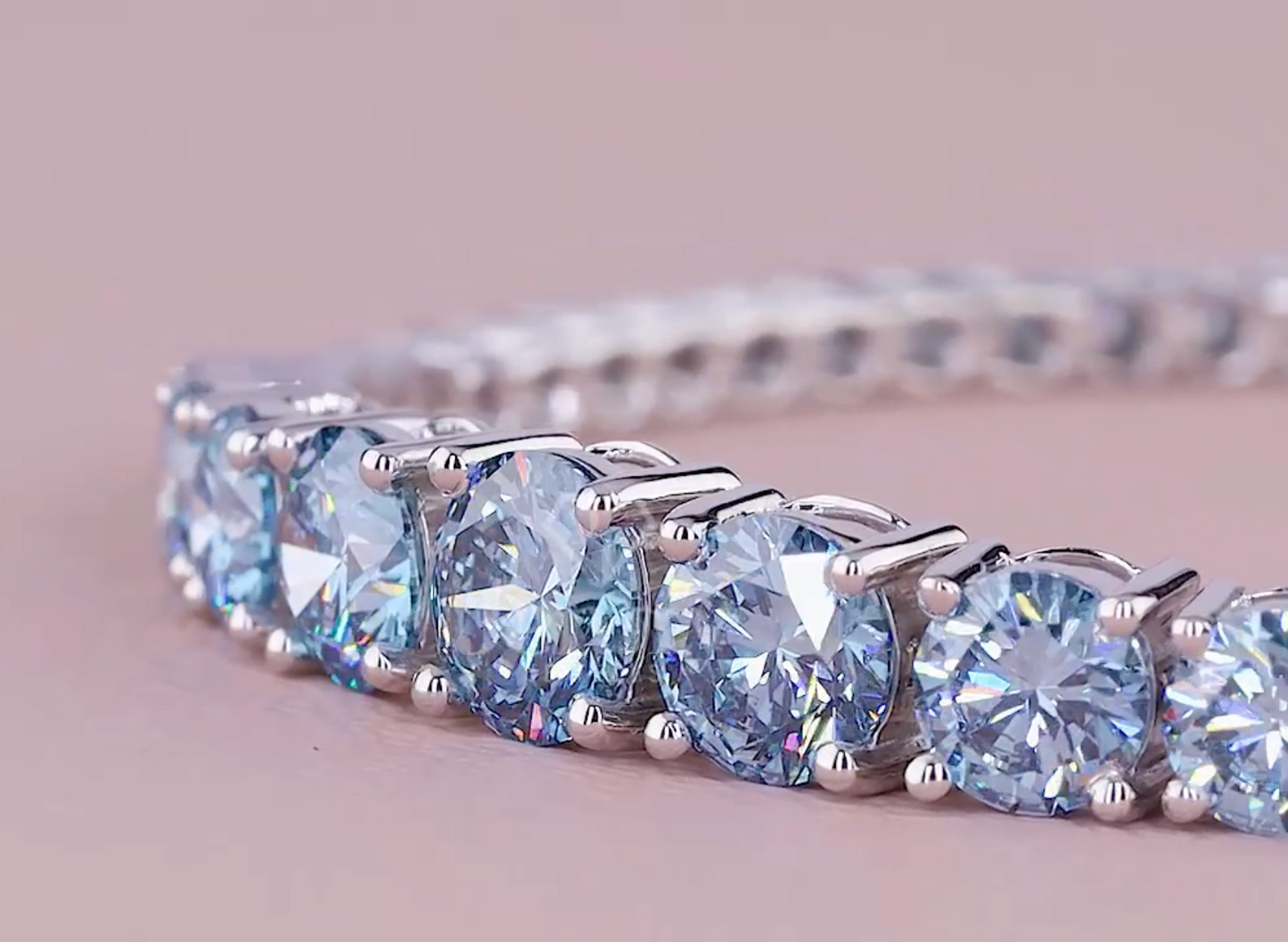 Azure Grace 7.50 Carat Graduated Fancy Vivid Blue Diamond Bracelet | Jenny Jewells - JENNY JEWELLS