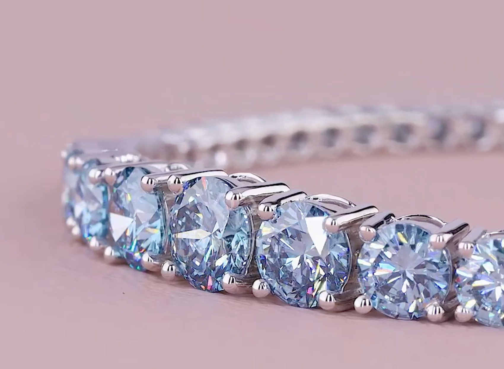 Azure Grace 7.50 Carat Graduated Fancy Vivid Blue Diamond Bracelet | Jenny Jewells - JENNY JEWELLS