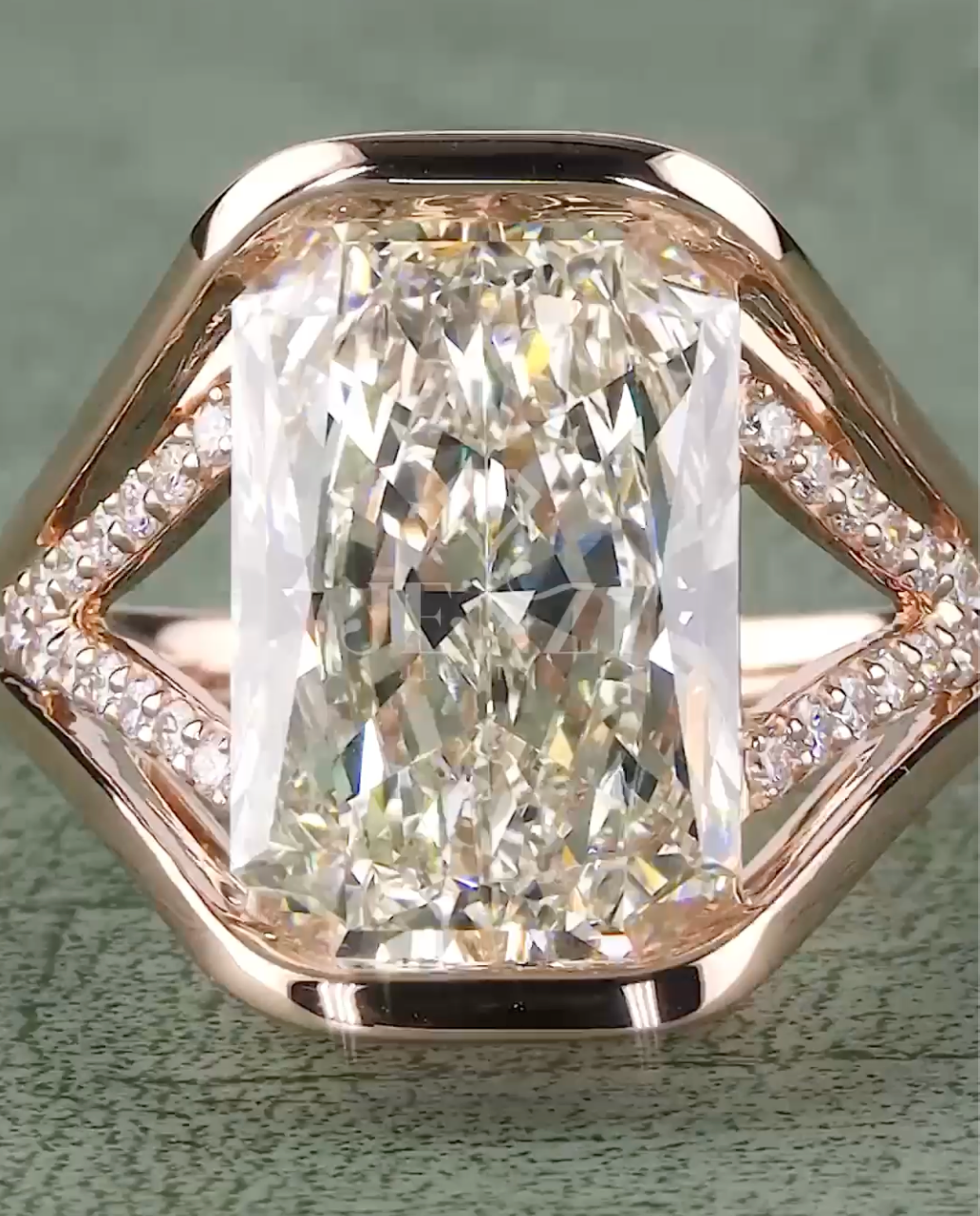 Royal Prism 8.40 Carat Radiant Cut Diamond Ring F-VS1 (IGI Certified) | Jenny Jewells