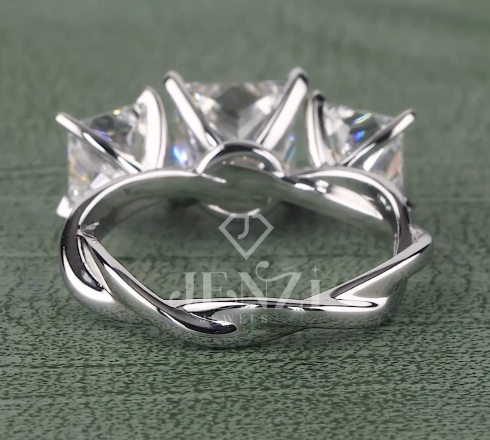 Imperial Trinity 4.20 Carat Princess Cut Diamond Ring F-VS1 (IGI Certified) | Jenny Jewells