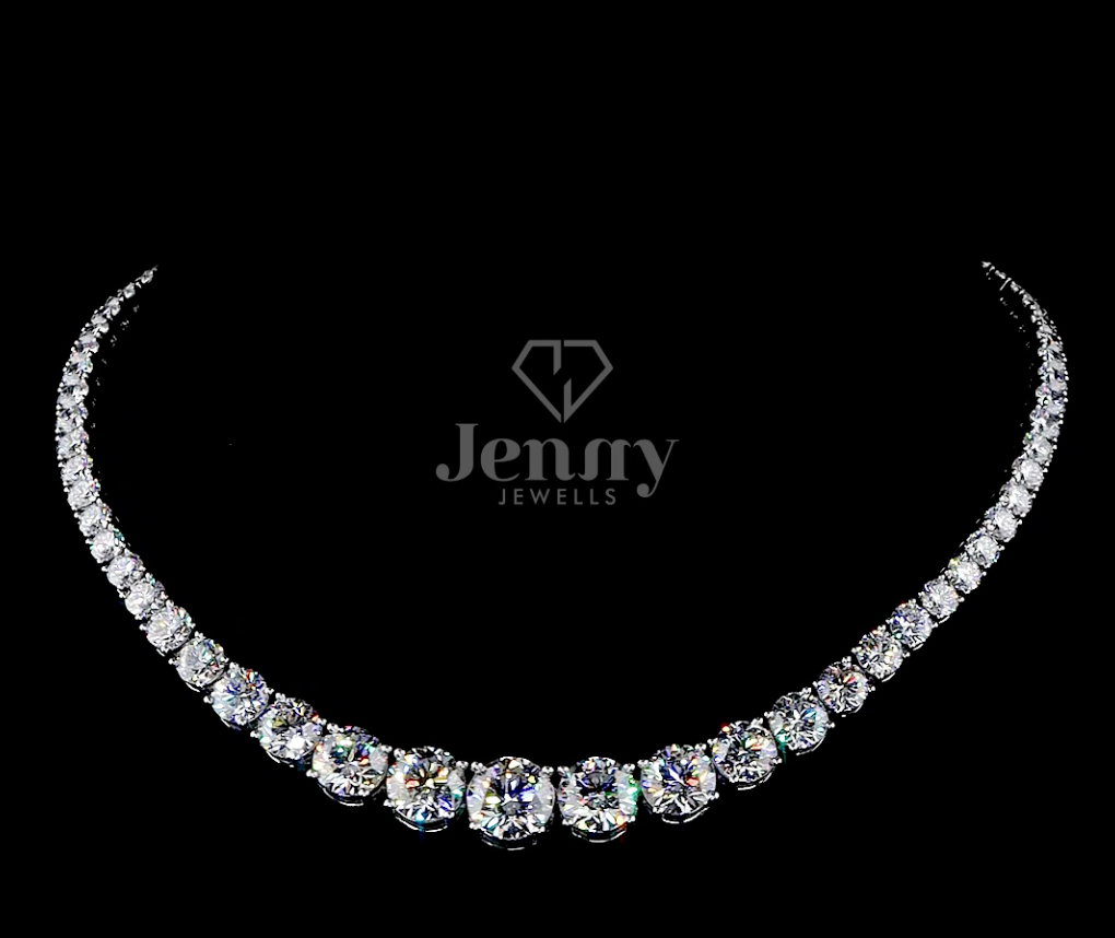 Eterna Grace – Graduated Diamond Tennis Necklace - JENNY JEWELLS