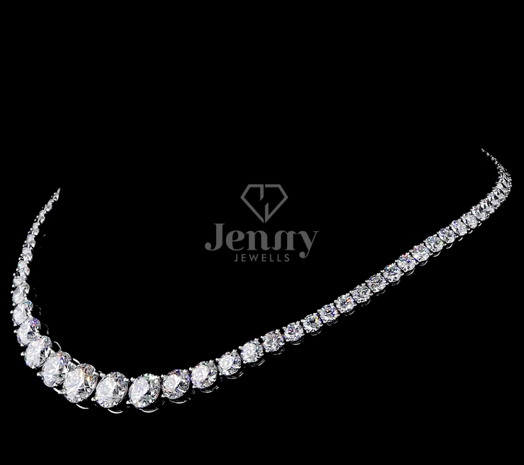 Eterna Grace – Graduated Diamond Tennis Necklace - JENNY JEWELLS