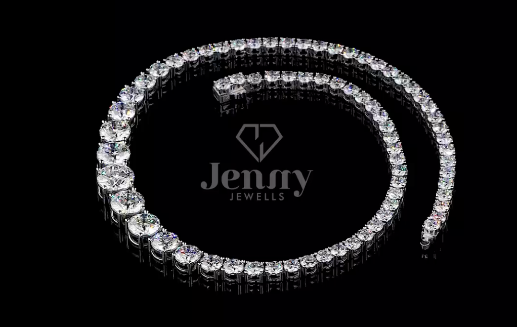 Eterna Grace – Graduated Diamond Tennis Necklace - JENNY JEWELLS