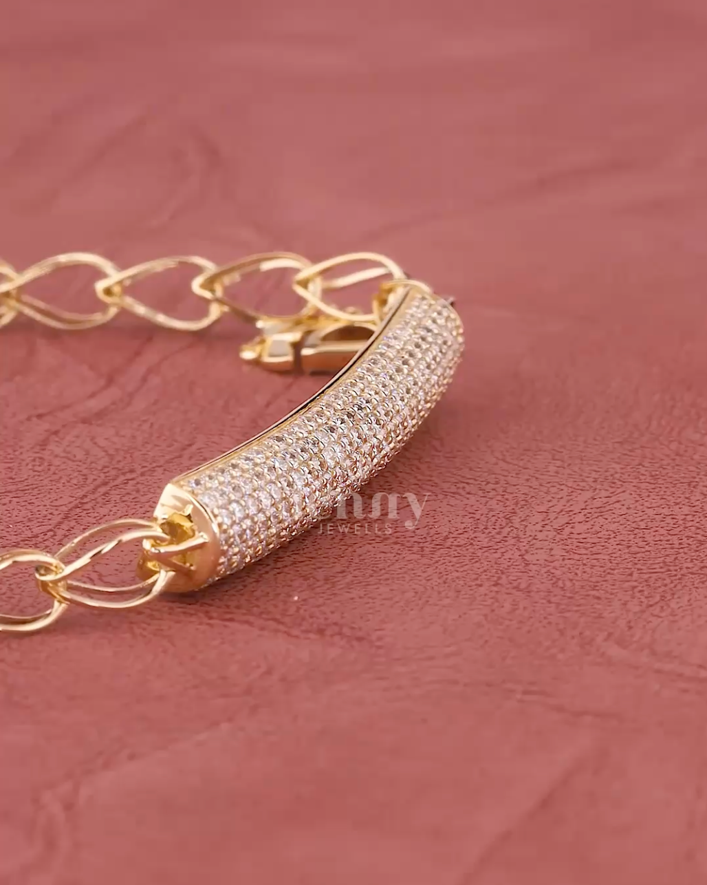 Luna Glow Pavé Lab-Grown Diamond Bar Bracelet in Gold | Jenny Jewells - JENNY JEWELLS