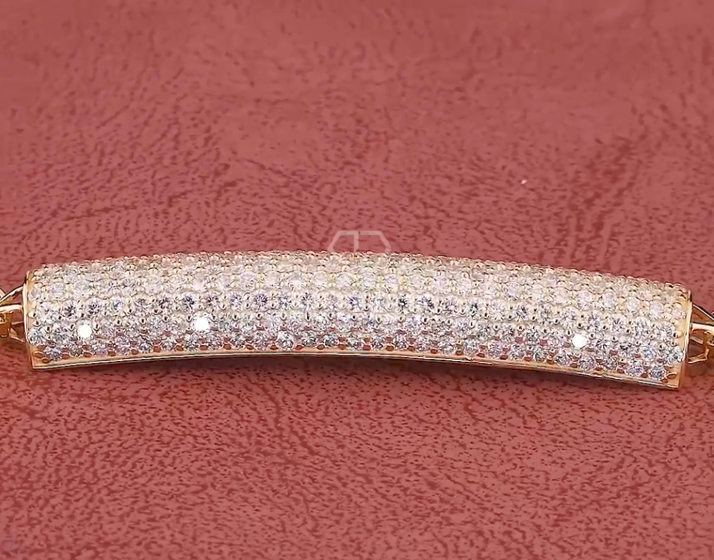 Luna Glow Pavé Lab-Grown Diamond Bar Bracelet in Gold | Jenny Jewells - JENNY JEWELLS