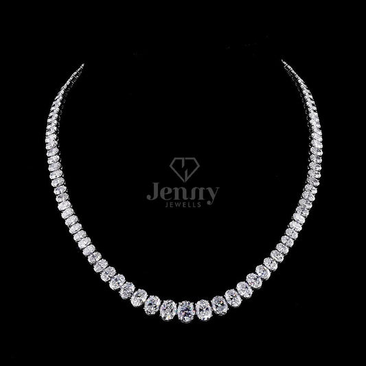 Oval Cut Diamond Necklace - JENNY JEWELLS