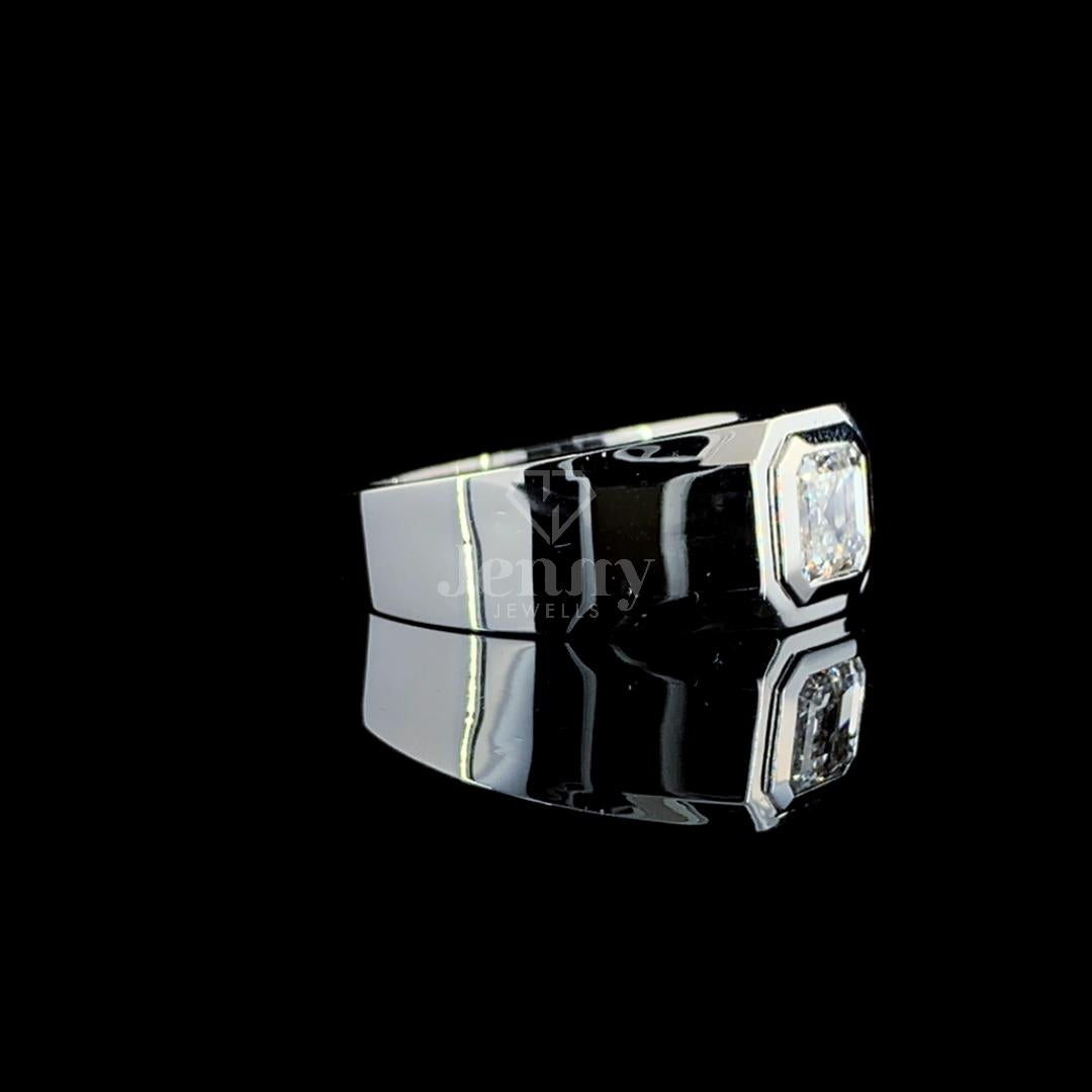Asscher Cut Solitaire Men’s Ring - JENNY JEWELLS
