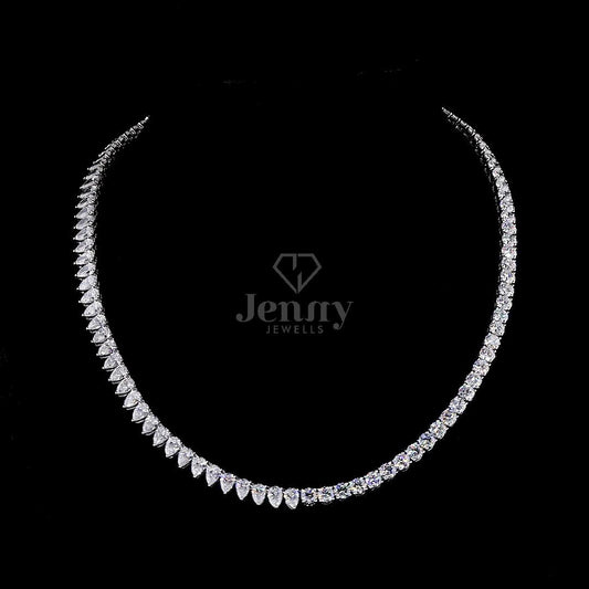 Pear & Round Diamond Necklace - JENNY JEWELLS