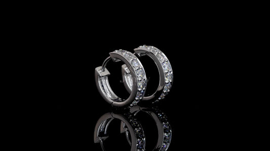 Elegant hanging earrings with 16 diamonds totaling 1.60 CT in rose/white/yellow gold – Jenny Jewells

