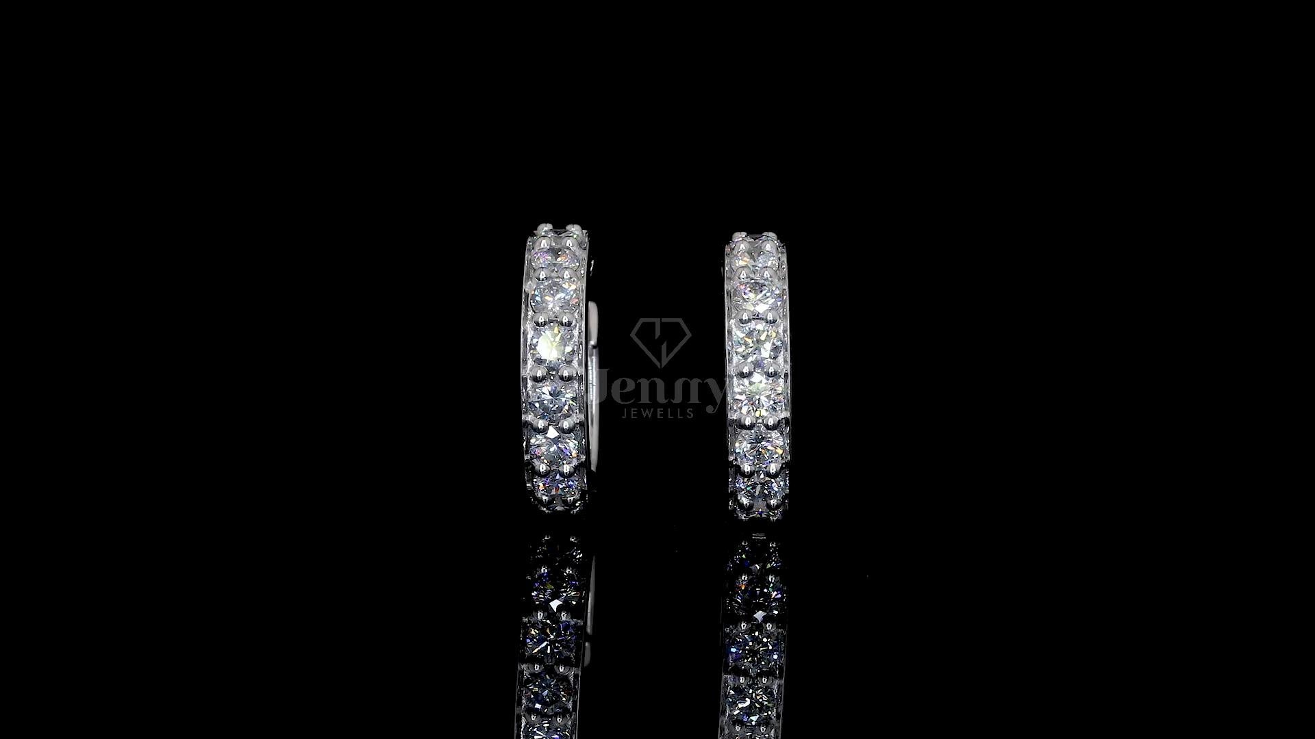 Elegant hanging earrings with 16 diamonds totaling 1.60 CT in rose/white/yellow gold – Jenny Jewells

