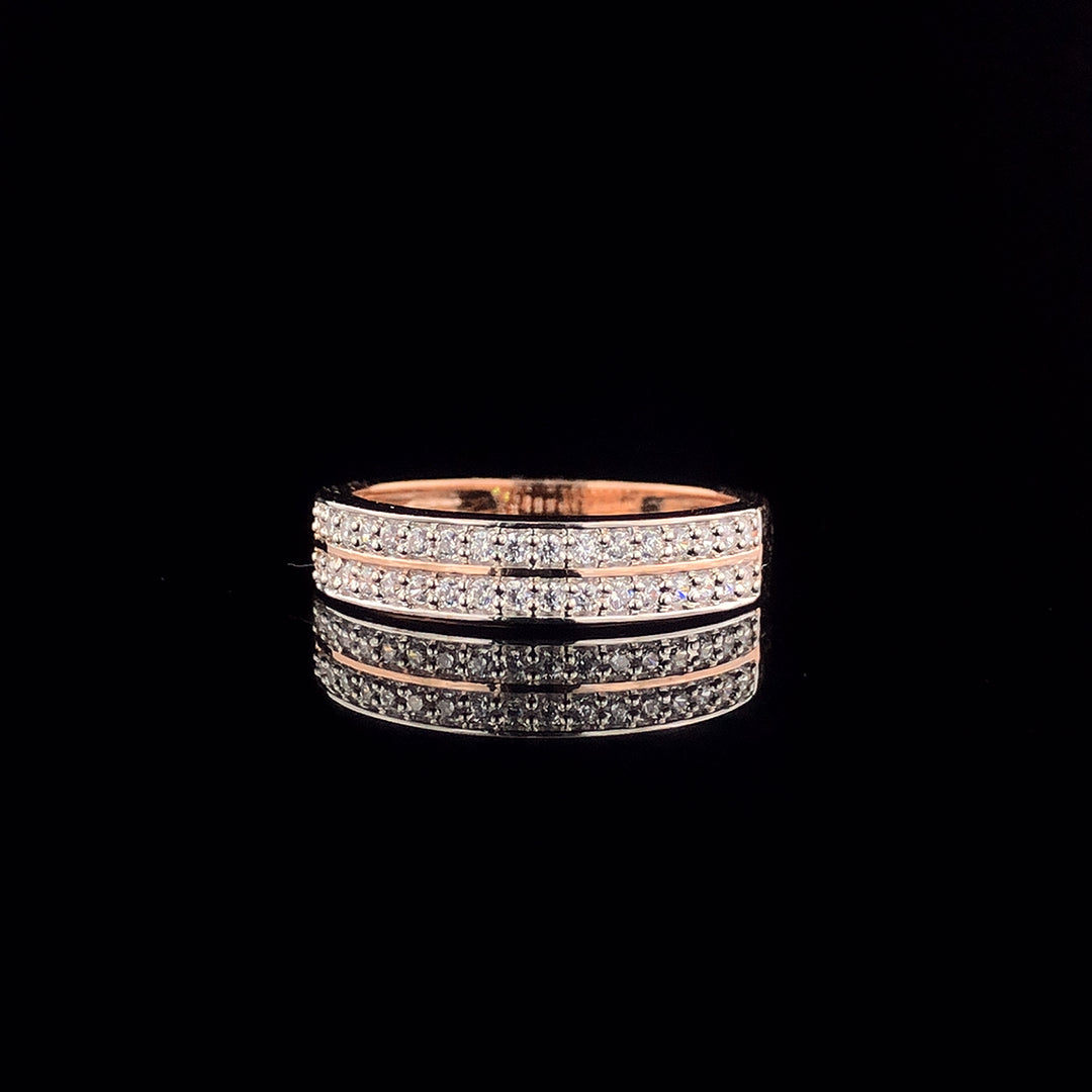 Twilight Ring – Lab-grown diamond ring with a dual diamond line design, set in white, yellow, or rose gold. Elegant, minimalist, and timeless jewelry piece by Jenny Jewells.